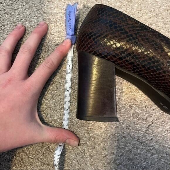 Y2K Nine West Chunky brown crocodile pattern leather heel shoes - Picture 6 of 8